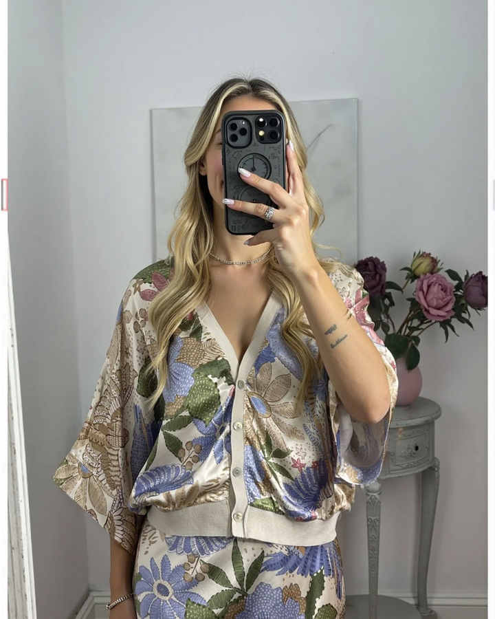 MAIAN - TOP IN SETA FLOREALE