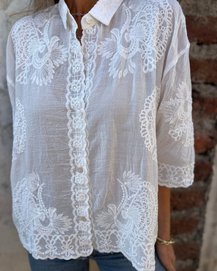 IAREL - Camicetta ricamata in pizzo chic