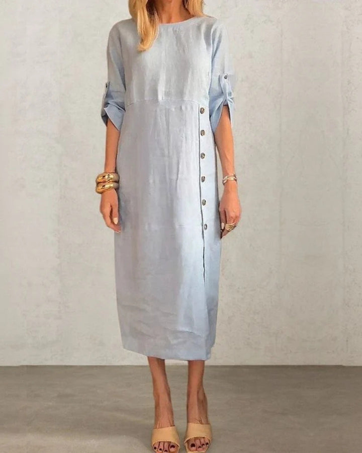 SAROMA - Abito midi in cotone e lino