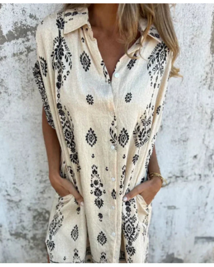 ORONE - ABITO STAMPATO LOOSE FIT