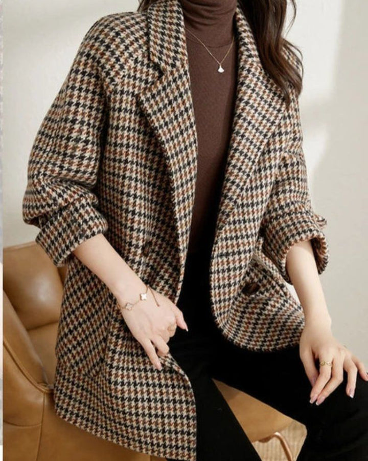 MILA - Cappotto blazer a quadri vintage