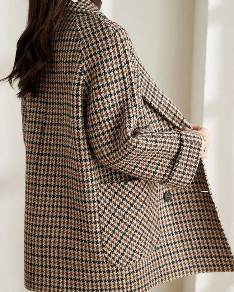 MILA - Cappotto blazer a quadri vintage