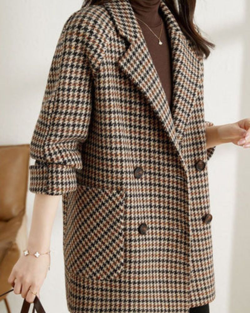 MILA - Cappotto blazer a quadri vintage