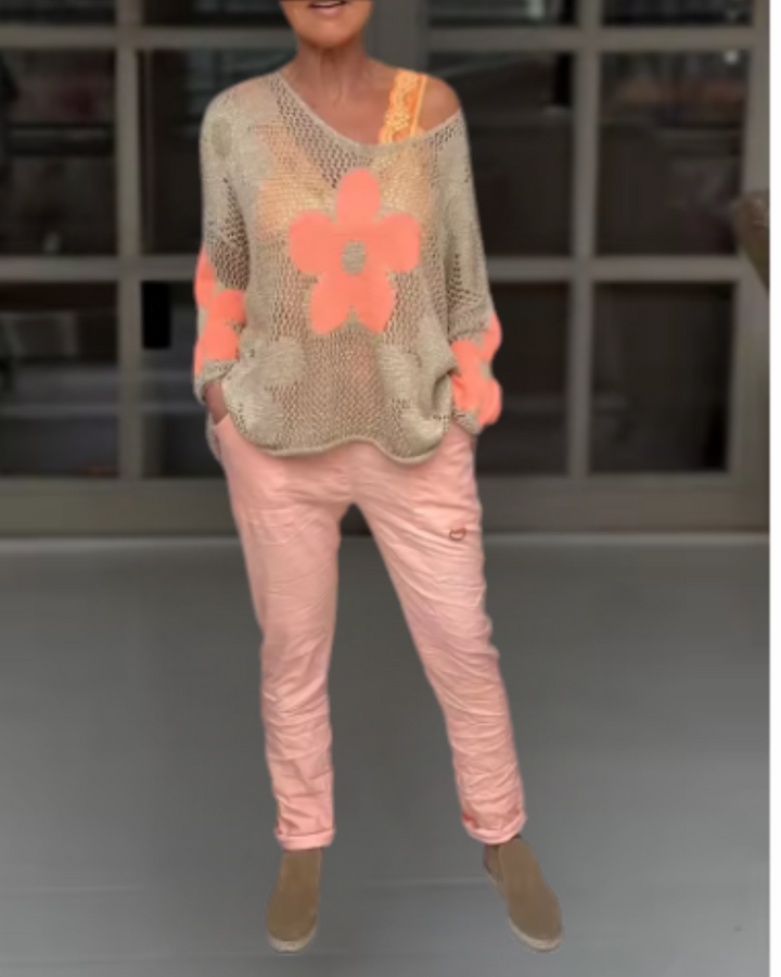 MADOVA - TOP A MAGLIA FLOREALE