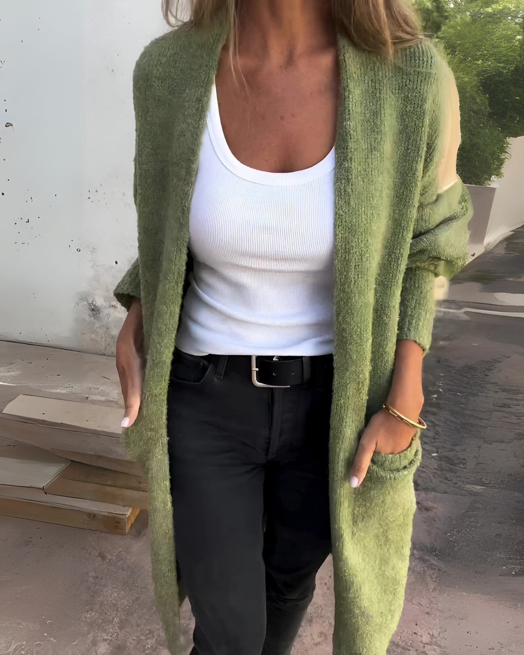 BELIA - Cardigan casual in maglia con tasca