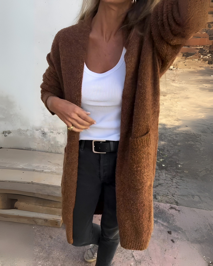BELIA - Cardigan casual in maglia con tasca