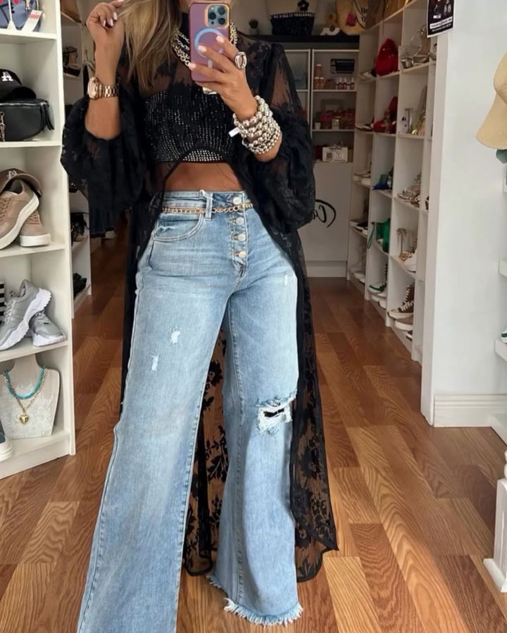 NYXELLE - Maxi top in pizzo