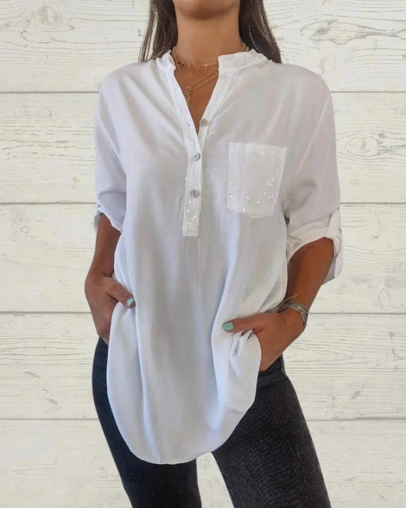 ELINE - Camicia di classe con scollo a V