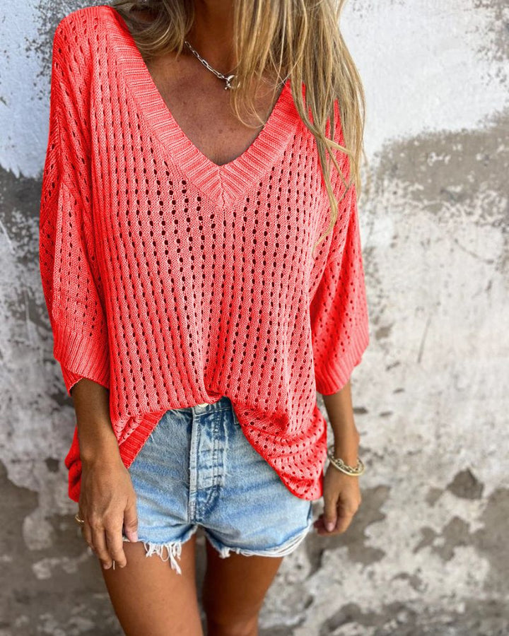DAONA - Top in maglia con scollo a V