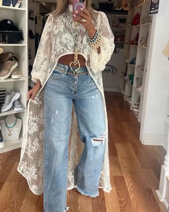 NYXELLE - Maxi top in pizzo