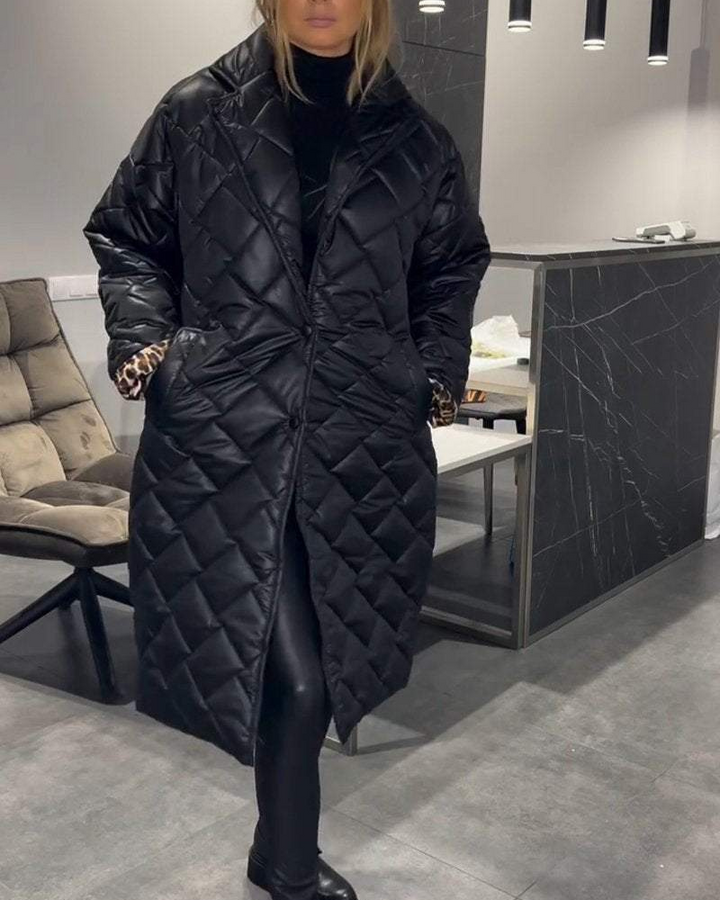 DIASY - Cappotto casual con risvolto di media lunghezza in cotone