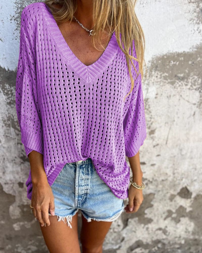 DAONA - Top in maglia con scollo a V