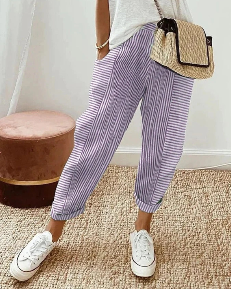 AMARA - PANTALONI A RIGHE