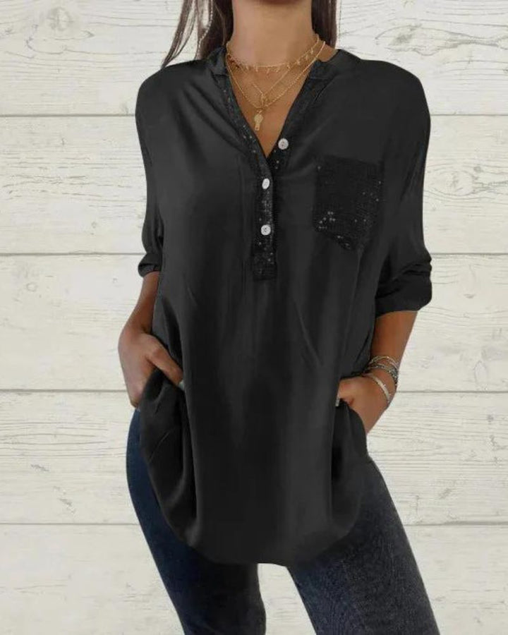 ELINE - Camicia di classe con scollo a V