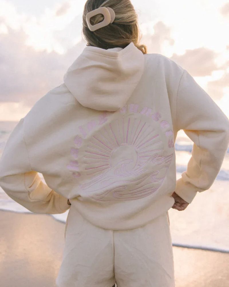 CHASING SUNSETS - ELEGANTE FELPA CON CAPPUCCIO