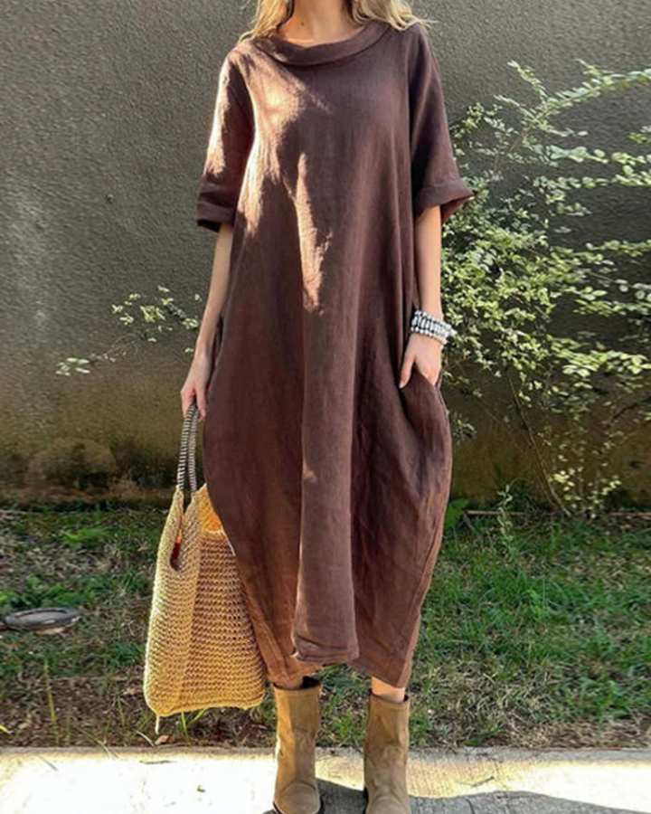 NEREAM - Abito casual in cotone e lino