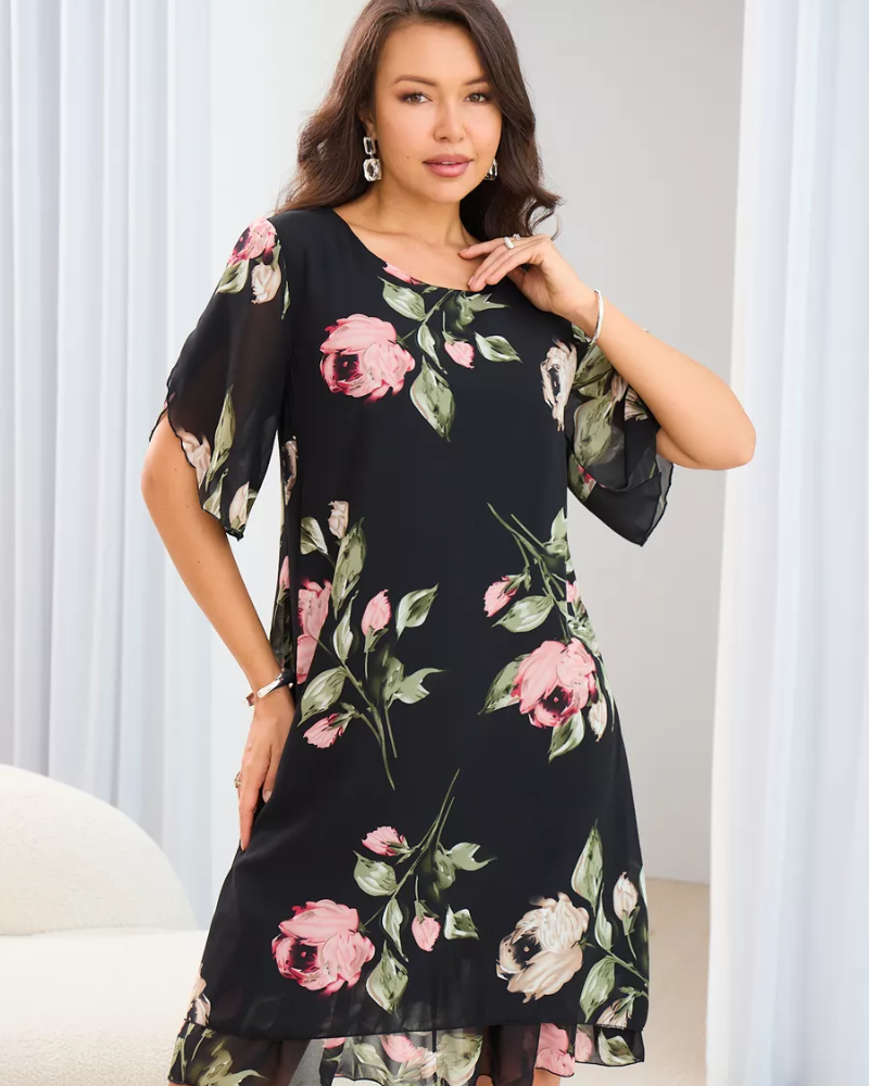 AMELIN - Elegante abito in chiffon