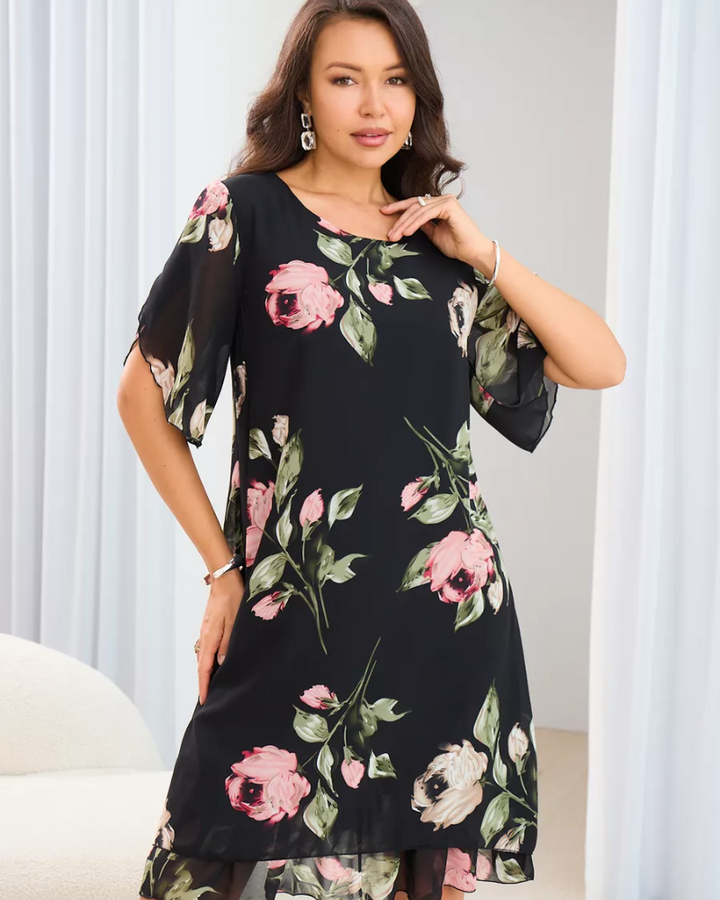 AMELIN - Elegante abito in chiffon