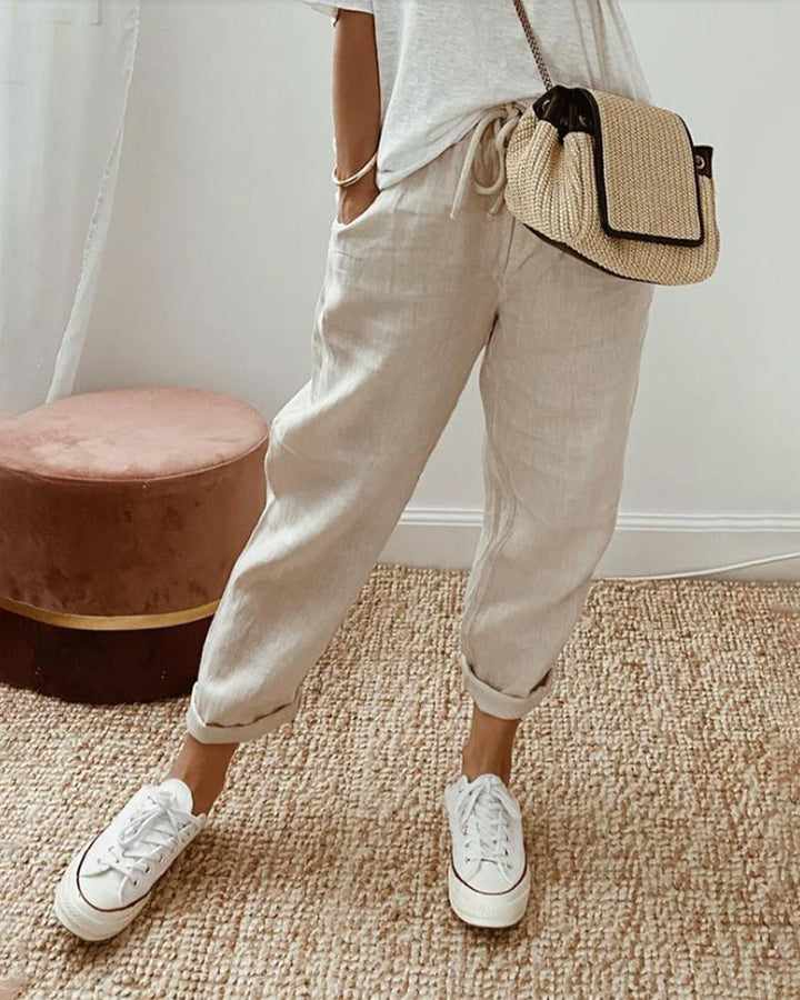 BALI - Pantaloni eleganti in cotone
