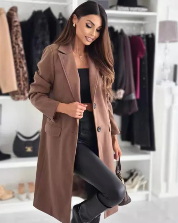 AURIA - Cappotto elegante lungo per donna