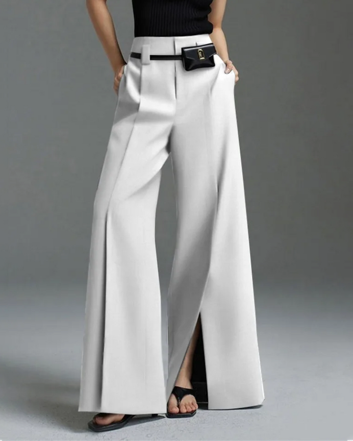 MAIANE - Pantaloni casual con spacco frontale