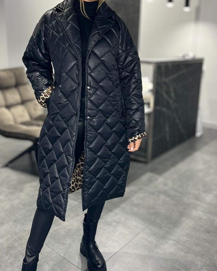 DIASY - Cappotto casual con risvolto di media lunghezza in cotone