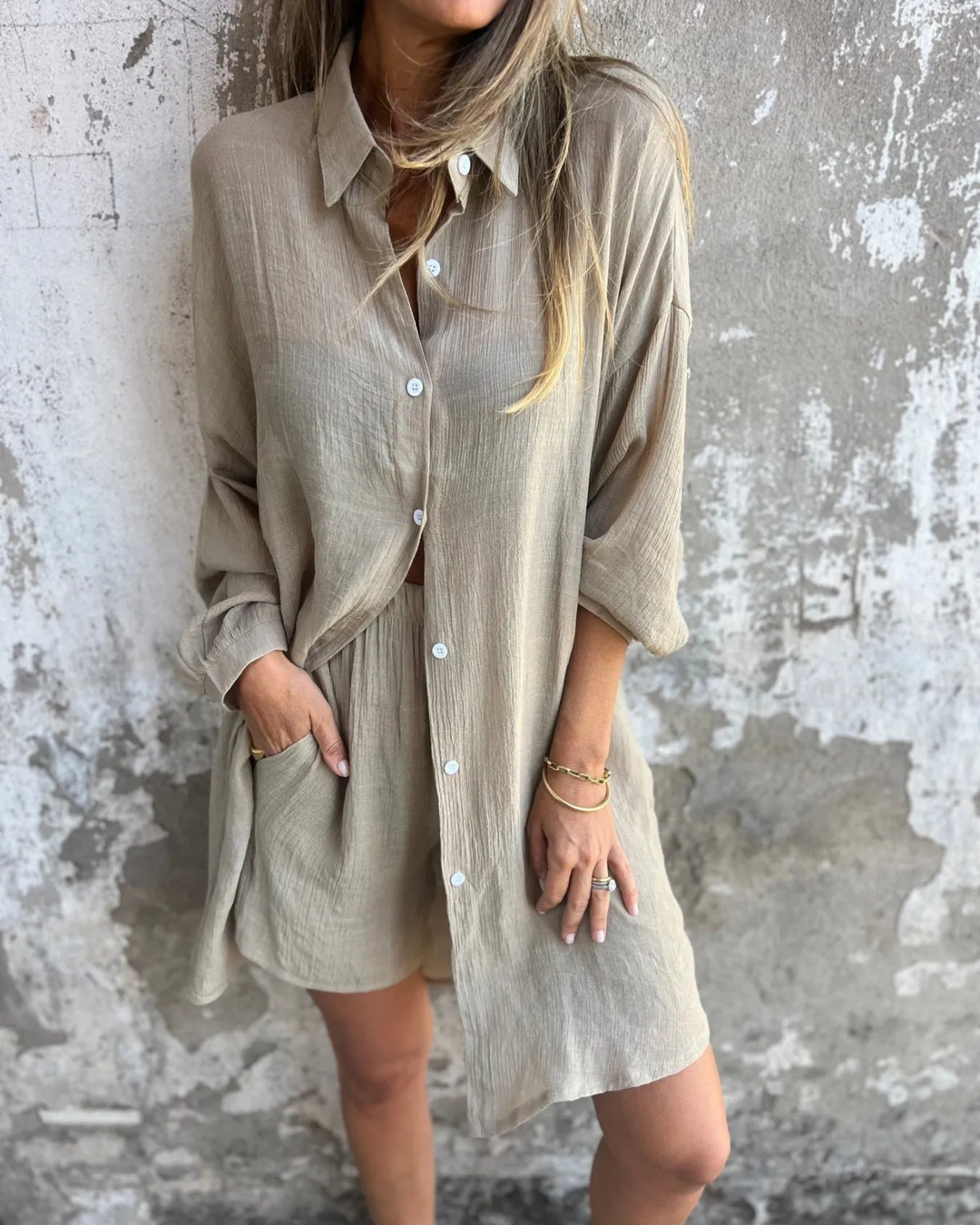 IZELA - Set camicia e pantaloncini casual