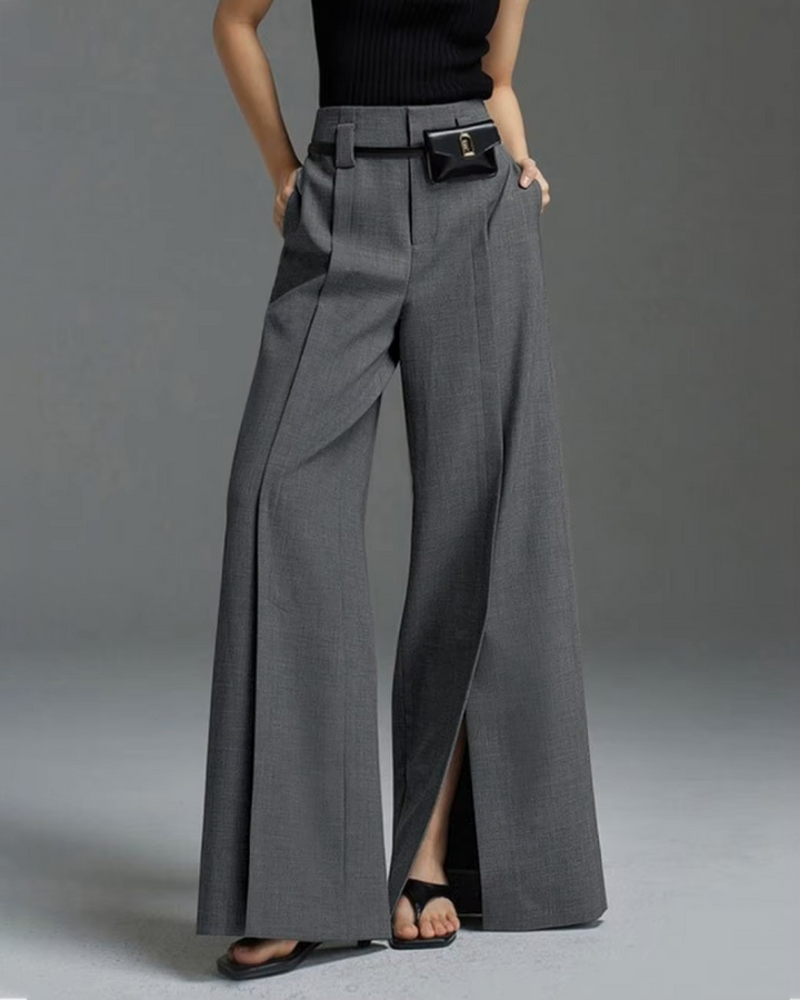 MAIANE - Pantaloni casual con spacco frontale