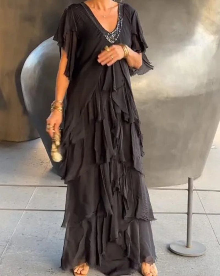 VALIERE - ABITO ELEGANTE CON SCOLLO A V