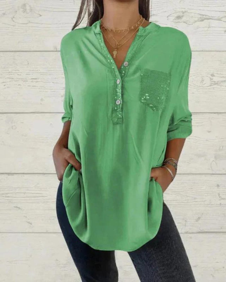ELINE - Camicia di classe con scollo a V