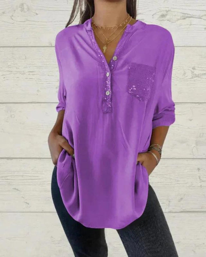 ELINE - Camicia di classe con scollo a V