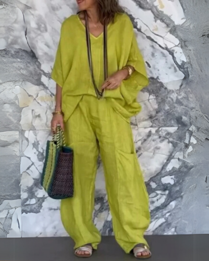 SAIRELA - Completo casual in cotone e lino