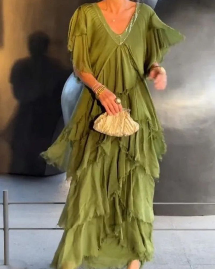 VALIERE - ABITO ELEGANTE CON SCOLLO A V