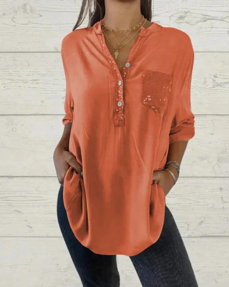 ELINE - Camicia di classe con scollo a V
