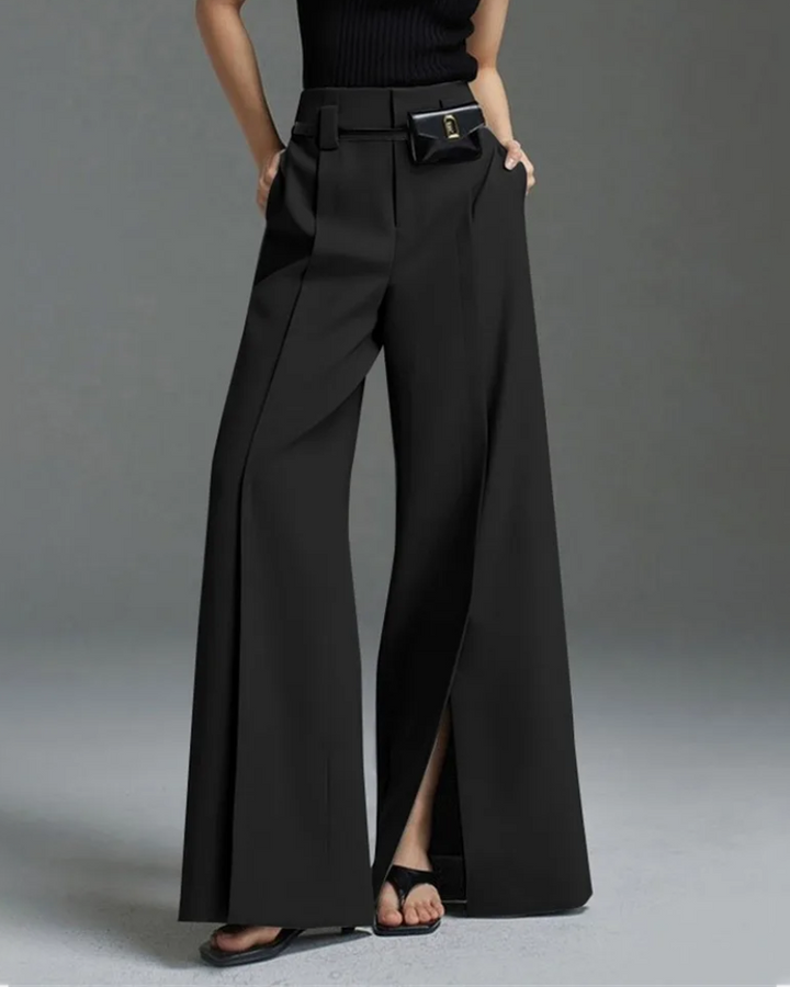 MAIANE - Pantaloni casual con spacco frontale