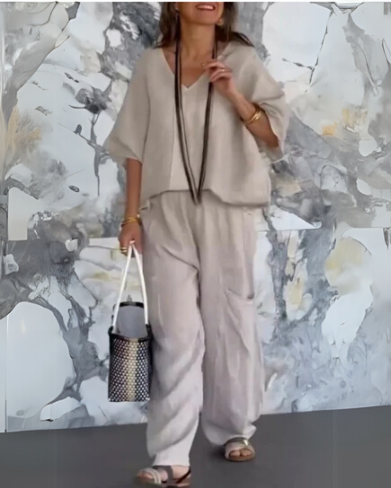SAIRELA - Completo casual in cotone e lino