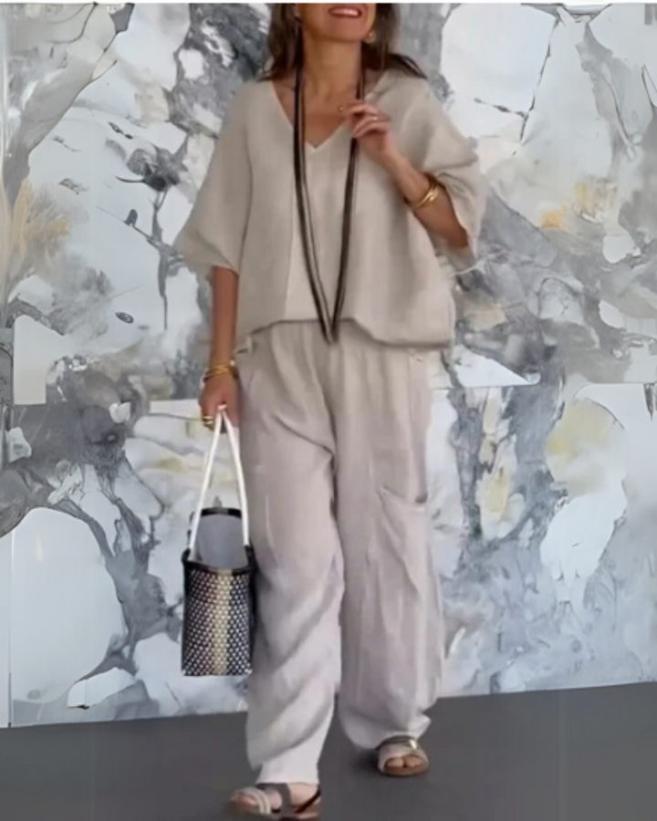 SAIRELA - Completo casual in cotone e lino