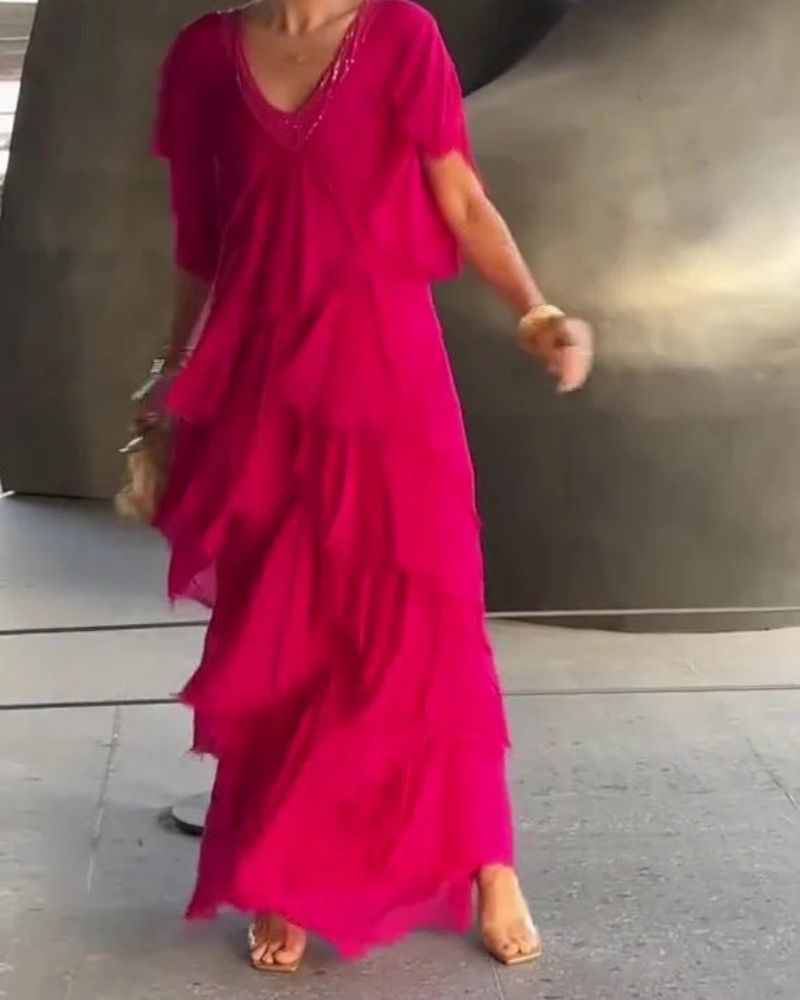 VALIERE - ABITO ELEGANTE CON SCOLLO A V