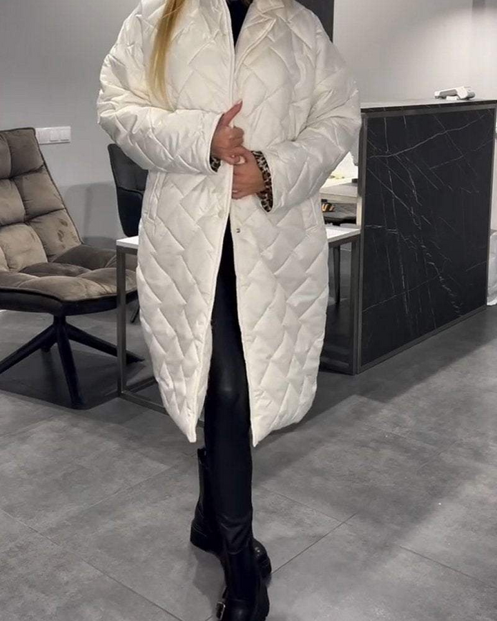 DIASY - Cappotto casual con risvolto di media lunghezza in cotone