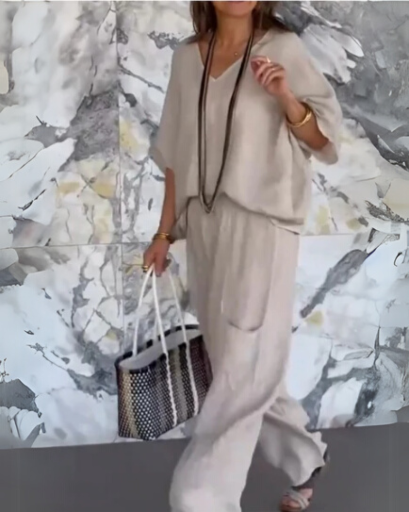 SAIRELA - Completo casual in cotone e lino