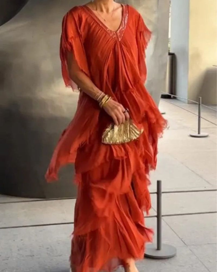 VALIERE - ABITO ELEGANTE CON SCOLLO A V