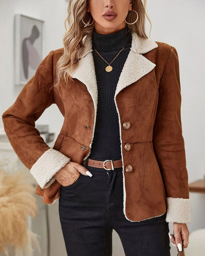 FERIA - Cappotto con bottoni e pelliccia sintetica