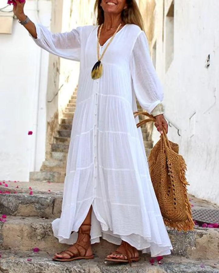 LONERA - ABITO BOHO IN LINO