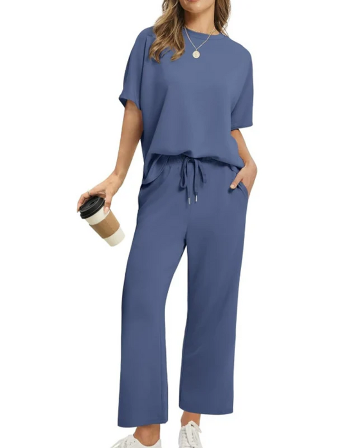 ASANARE - Morbido set di pantaloni e top casual