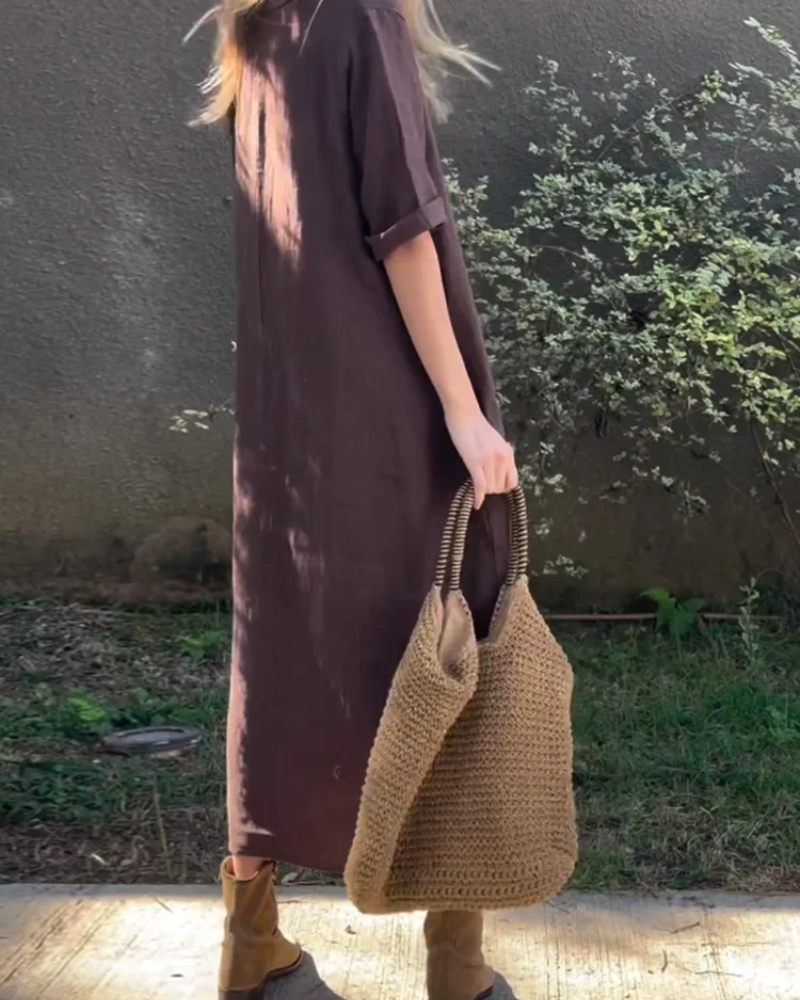 NEREAM - Abito casual in cotone e lino
