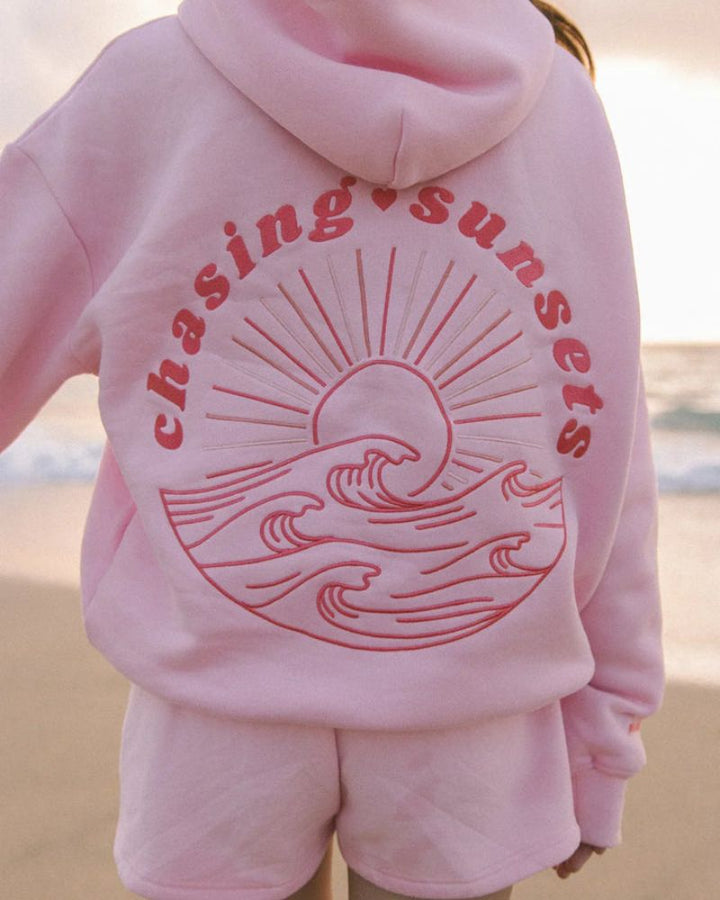 CHASING SUNSETS - ELEGANTE FELPA CON CAPPUCCIO