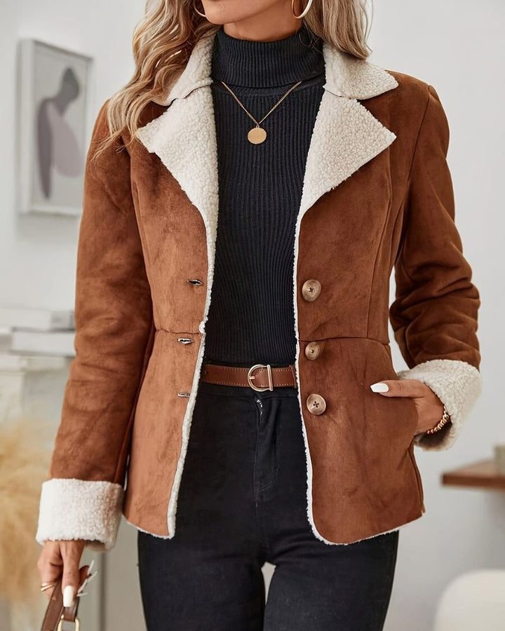FERIA - Cappotto con bottoni e pelliccia sintetica