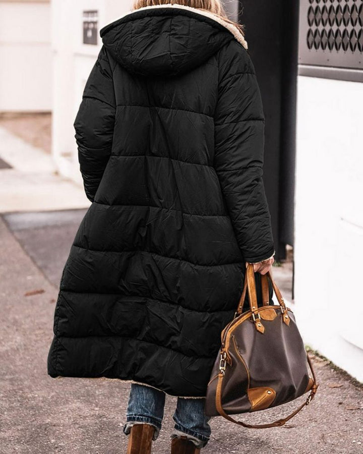 ANNIE - Cappotto lungo reversibile foderato di pelliccia