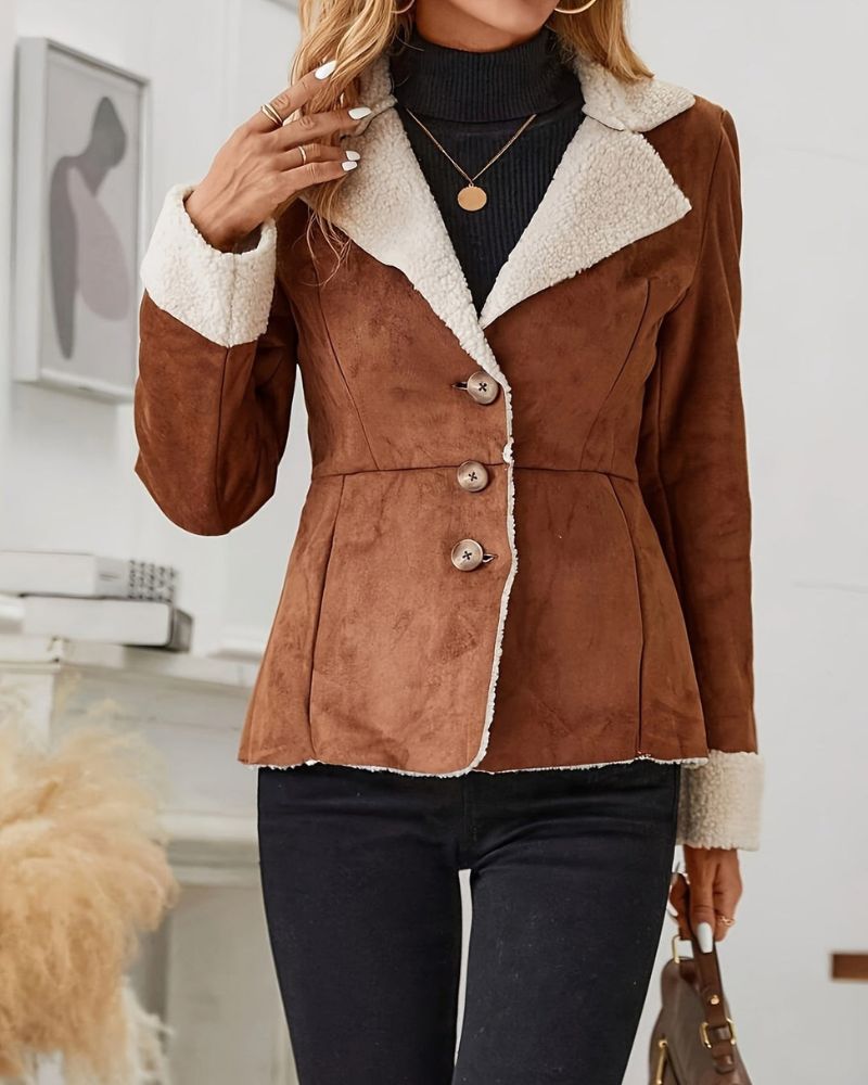 FERIA - Cappotto con bottoni e pelliccia sintetica
