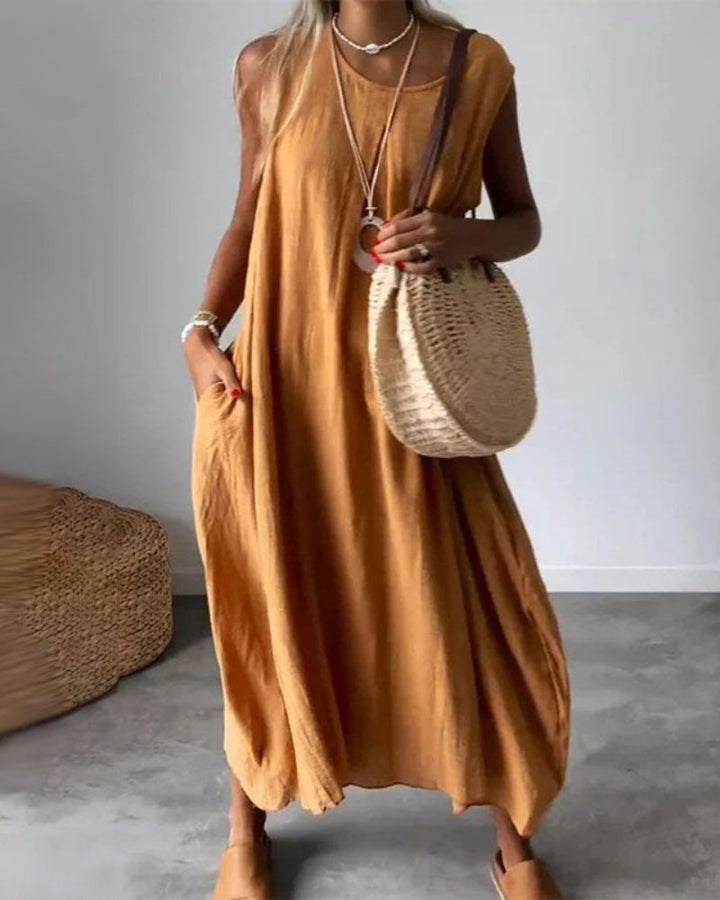 BLOME - Abito midi boho senza maniche